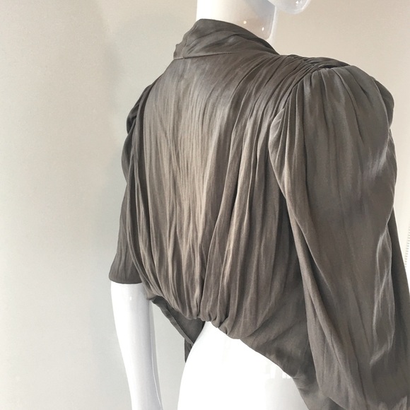 Karen Millen silver grey shawl collar open front designer evening jacket top 6 - Picture 9 of 16